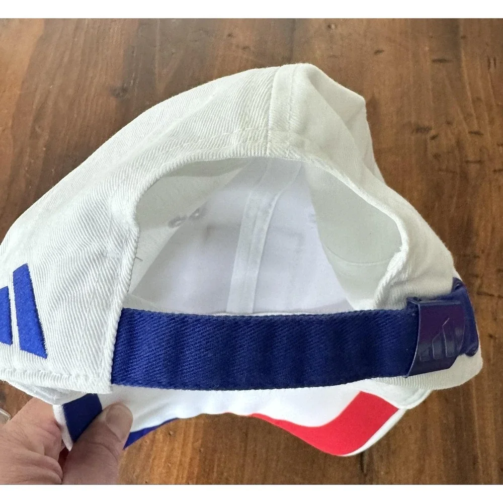 Olympique Lyonnais Hat Cap Mens One Size White Soccer Adidas Strap Back France